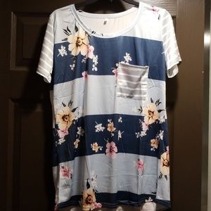 Bohemian vintage floral top. Size XL